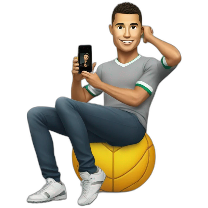 Ronaldo with phone emoji