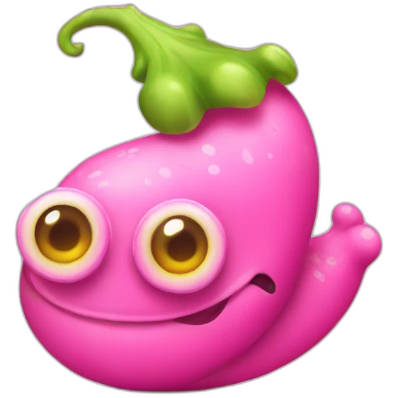 Pink slug with bikini emoji
