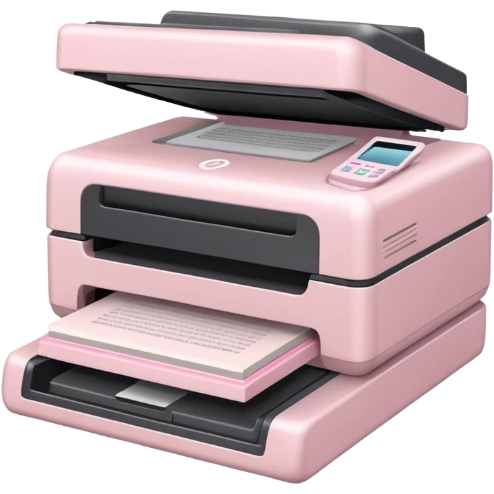 light pale Pink Books Scanner Printer emoji