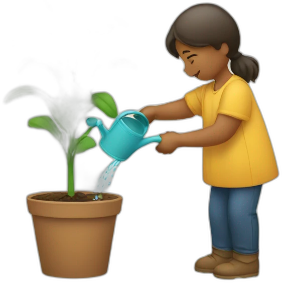 a person watering a plant emoji