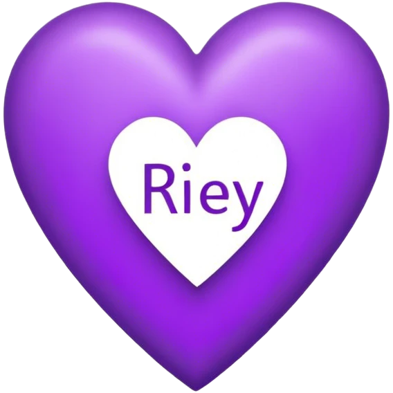 Purple Heart with the letters Riley in the middle  emoji