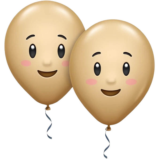 Two beige balloons emoji