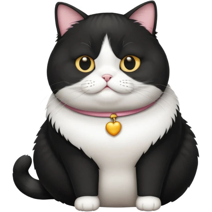 Fat tuxedo cat emoji