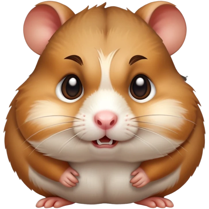 angry hamster with puffed cheeks and furrowed brows emoji
