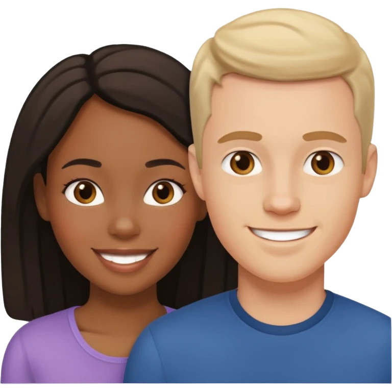 mixte couple black girl , white man emoji