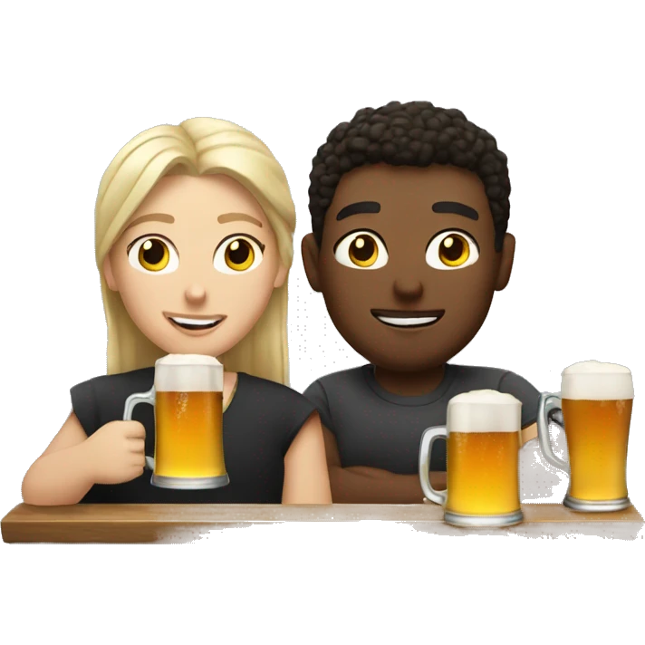 white friends in pub drinking beer emoji