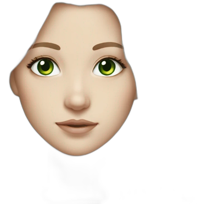 white girl long white hair green eyes emoji