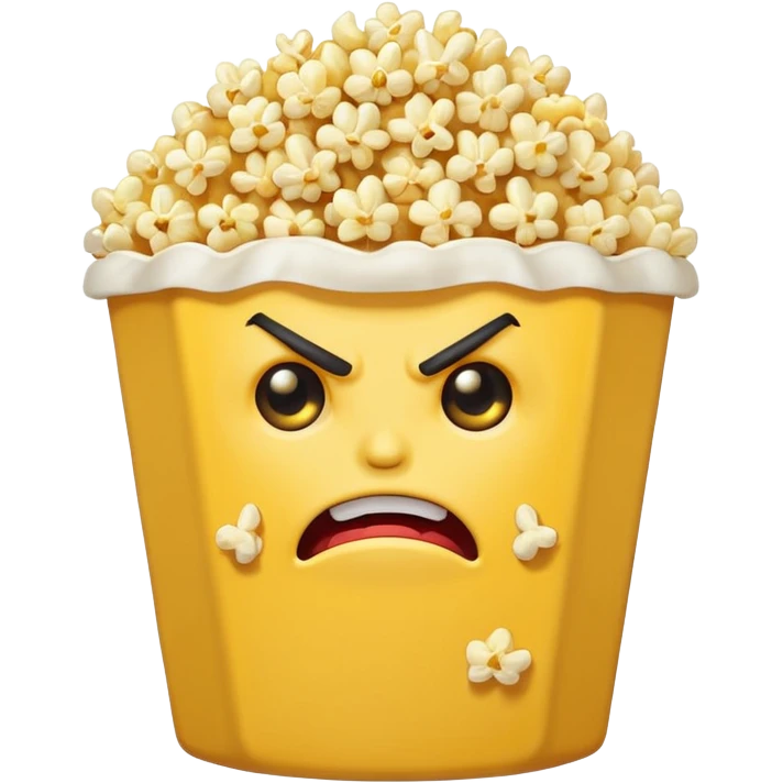 popcorn , with angry face demon emoji