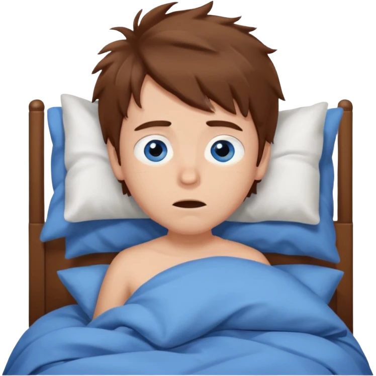 emoji- of a boy waking up in bed emoji