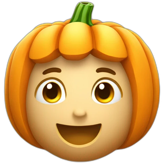 Calabaza con pelo pequeña 3d emoji