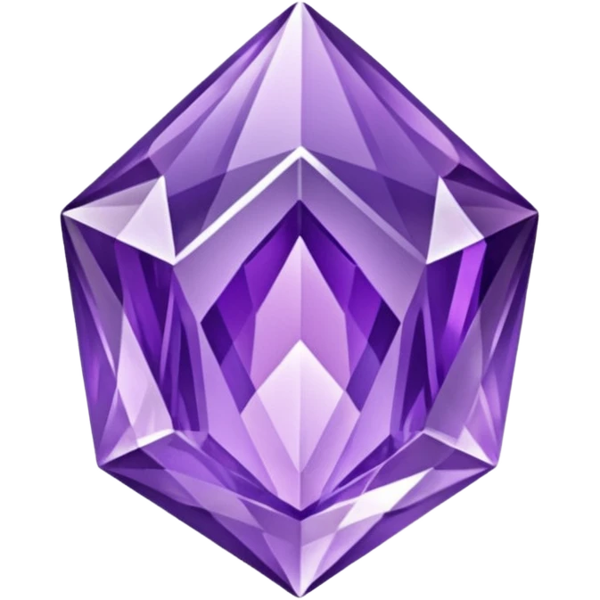 A purple amethyst crystal with shimmering facets.

































































 emoji