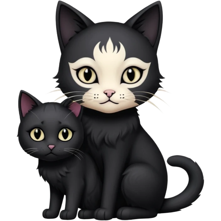 Goth cat get tattooed emoji