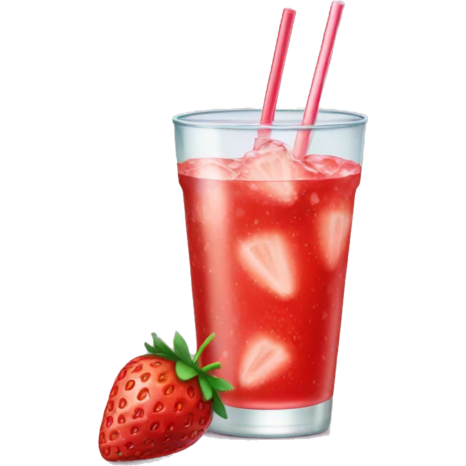 Strawberry drink with ice emoji