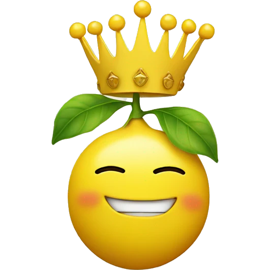 smiling lemon with crown emoji