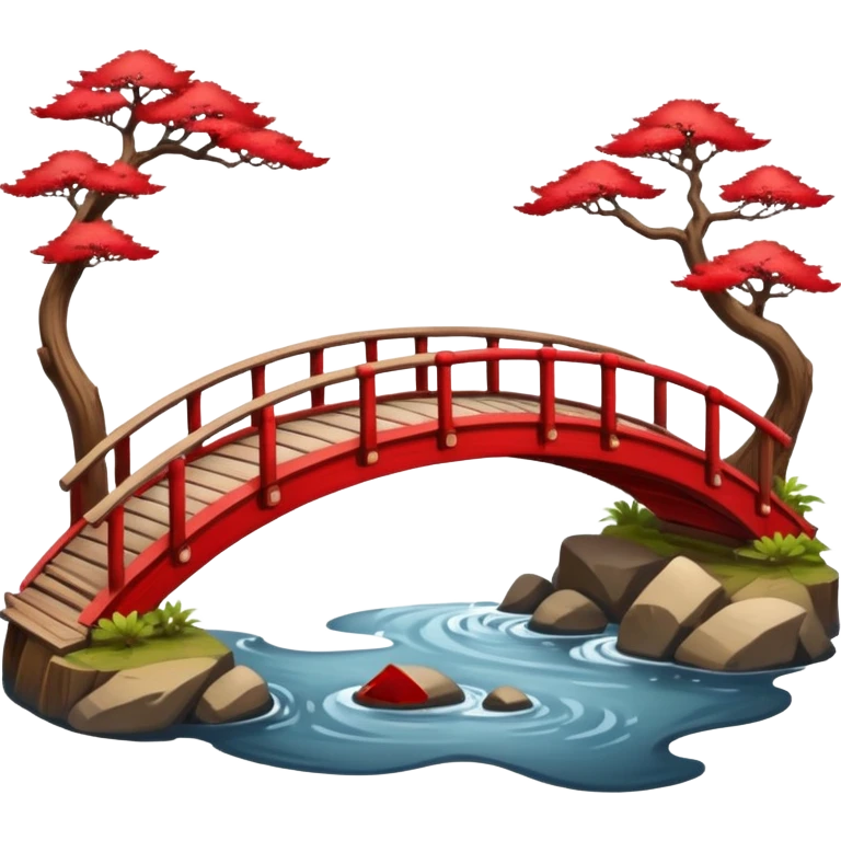 red Japanese wooden bridge emoji