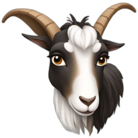 goat black white brown avec sur le dos des nuances emoji