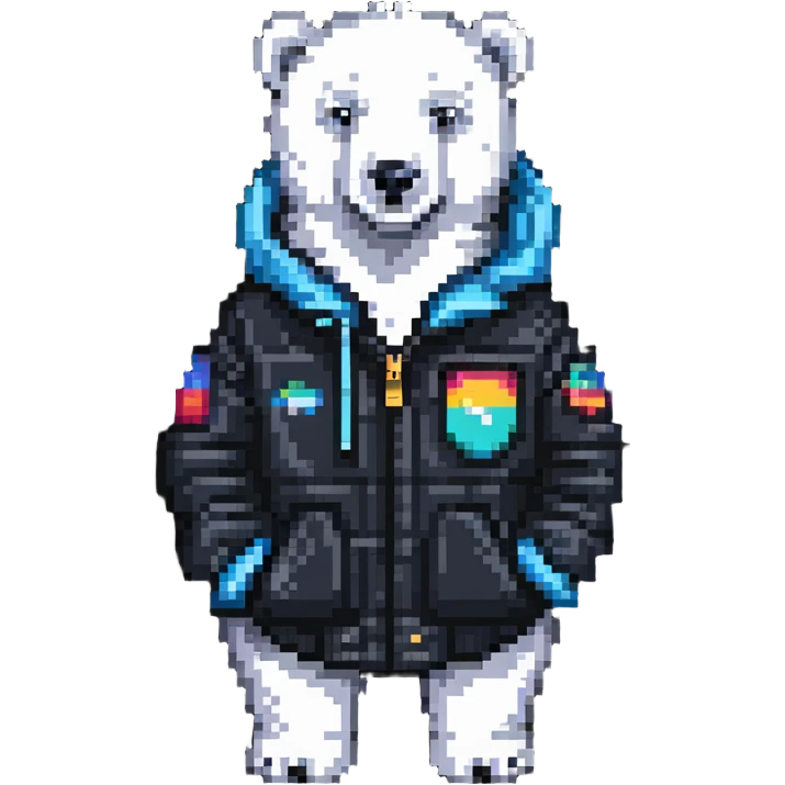 polar bear wearing a jacket emoji