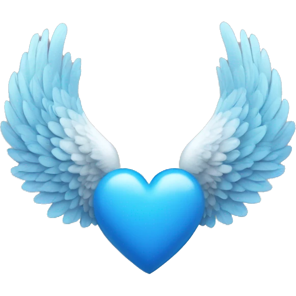 Blue heart with angel wings emoji
