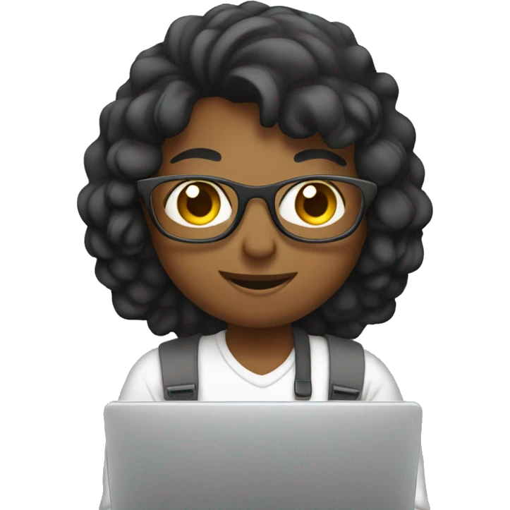 student working on laptop emoji