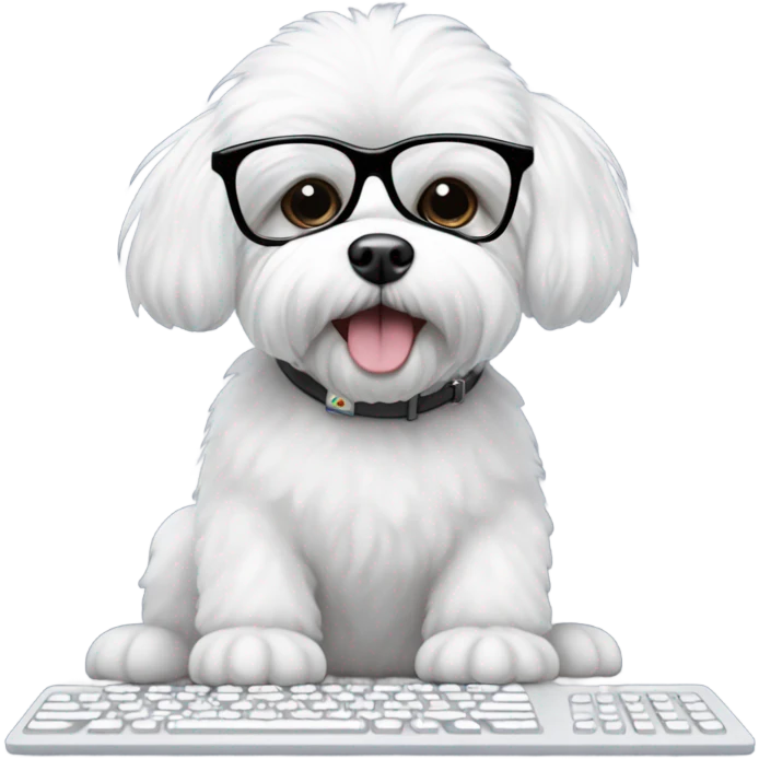 Bichon maltese working as hacker  emoji
