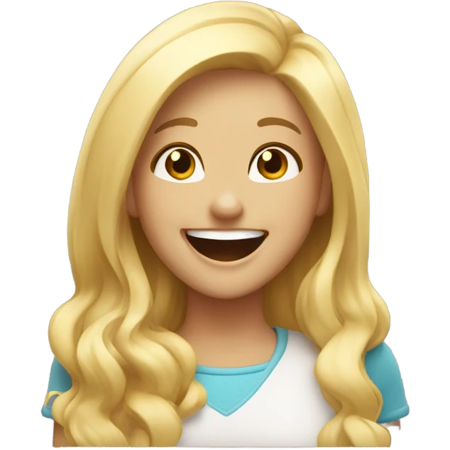 Blond girl Laugh out loud emoji