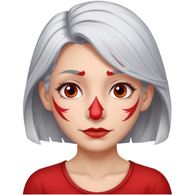 white-gray haired heavy red tattooed big nose young girl emoji