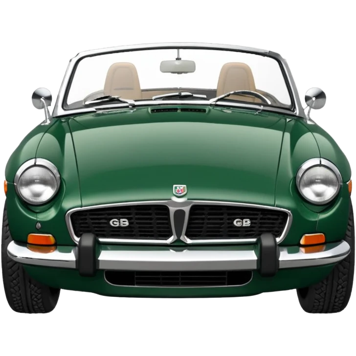 1977 British racing green Mgb roadster chrome bumper wire wheels emoji
