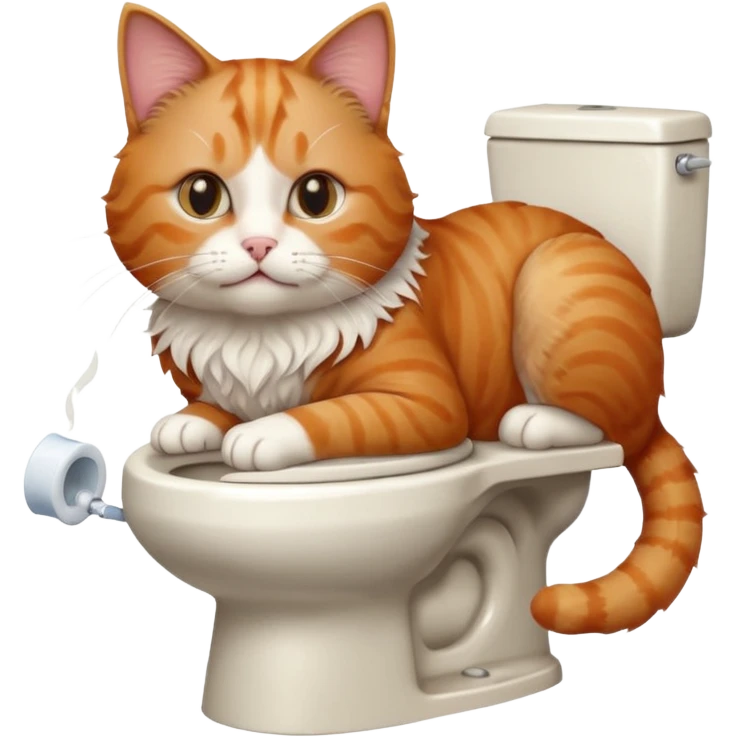 Cat on phone while pooping on toilet emoji