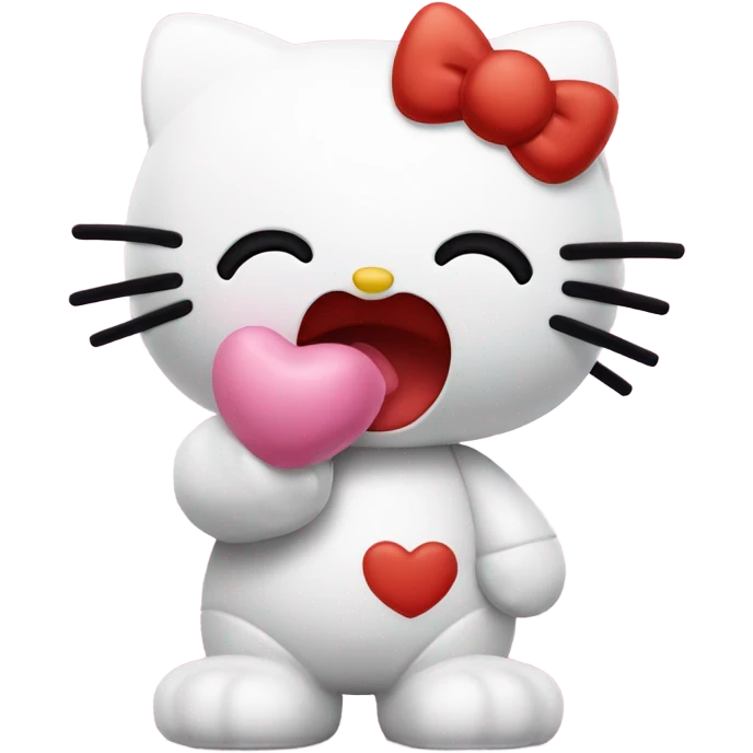 Hello kitty blowing a kiss emoji