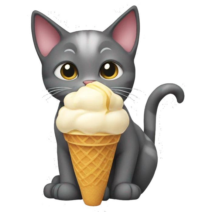 Cat eating ice cream emoji