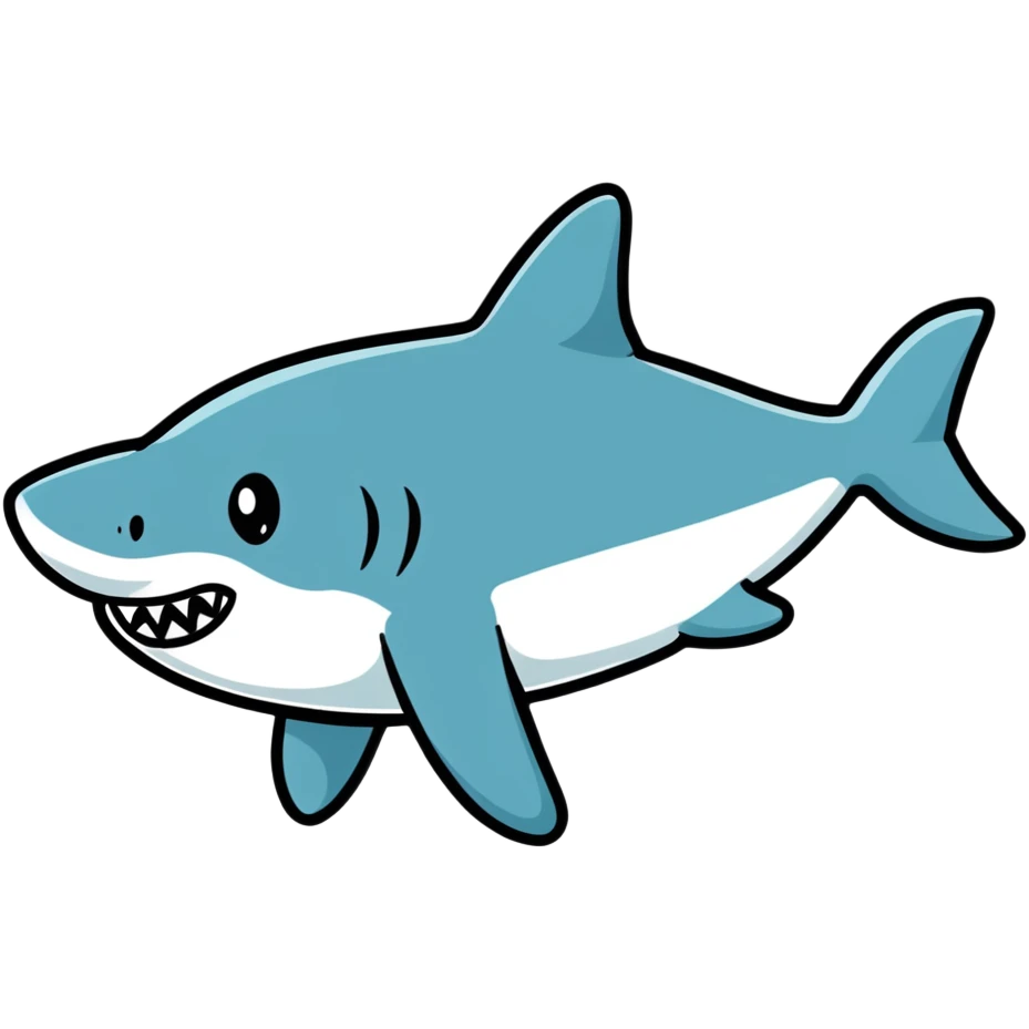 cartoon shark with unusual colors emoji