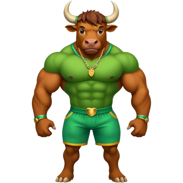 Green bull with clothes emoji