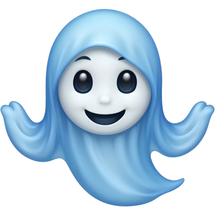 Blue ghost with cute smile emoji