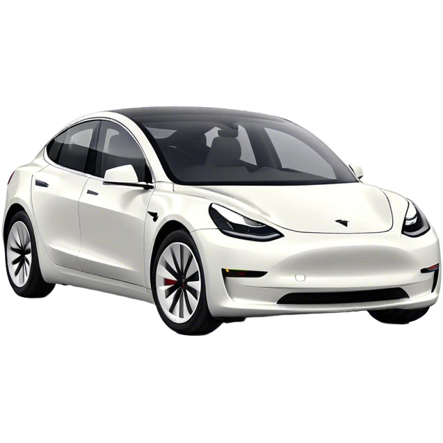 Tesla Model 3 - Tesla (Model Year: 2021) (Iconic colour: White) emoji