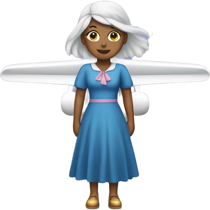 Airplane wearing a dress emoji