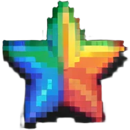 pixel rainbow star emoji