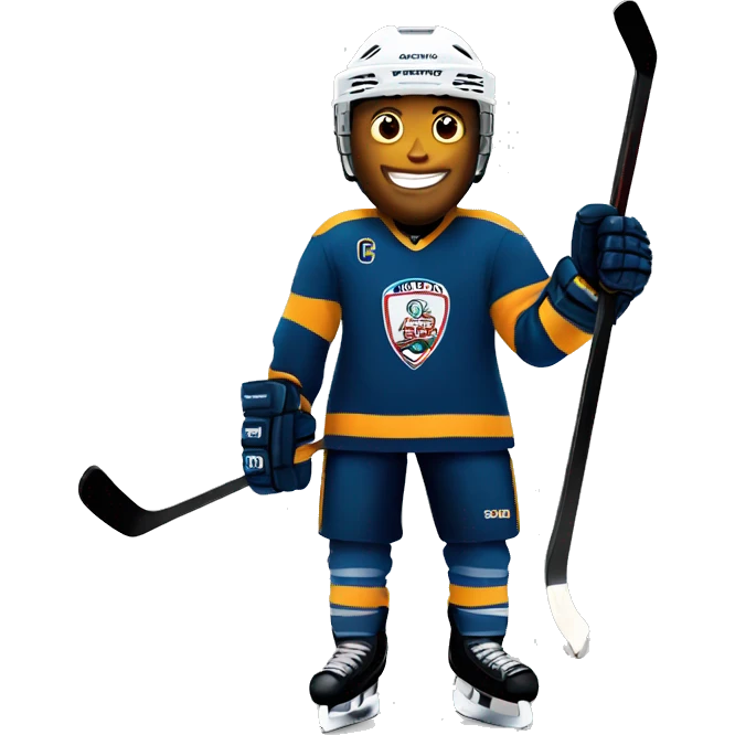 Hockey player with a padlock around their body emoji