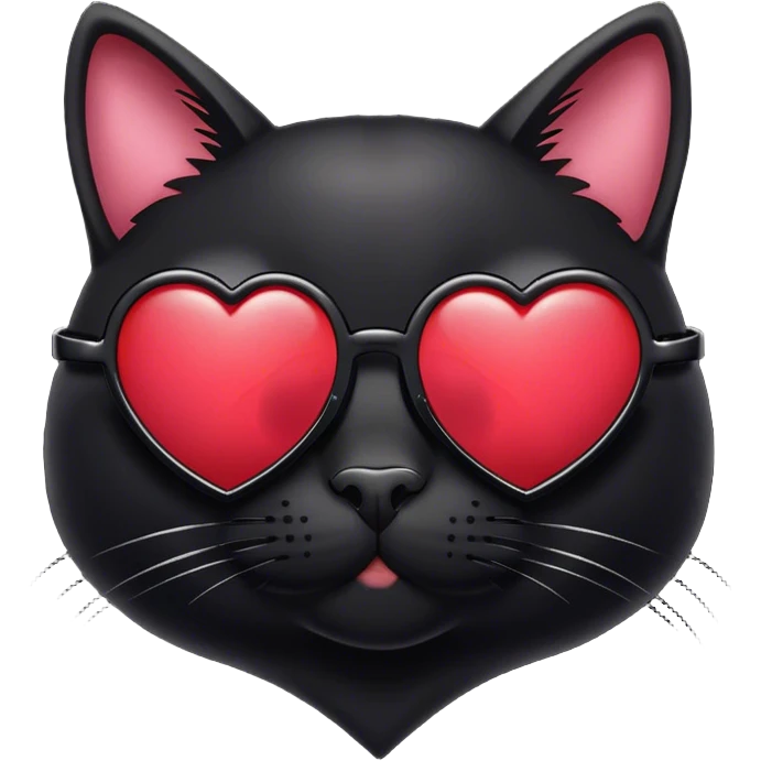 Black cat with heart sunglasses emoji