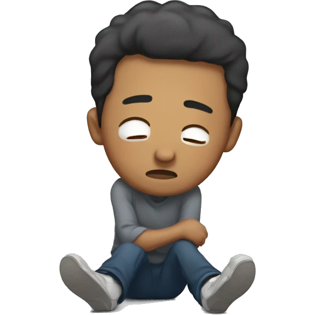 The man who is crying on the floor emoji