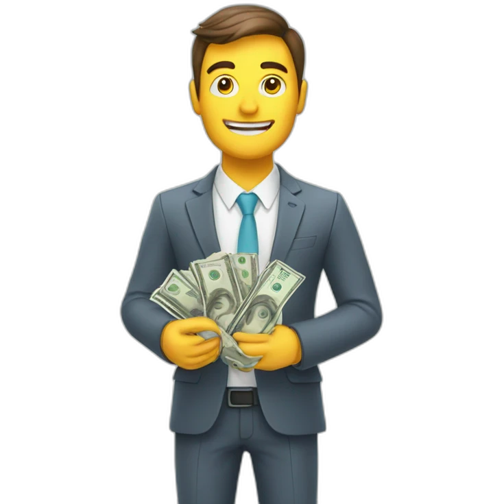 digital marketing expert with money in his hands emoji