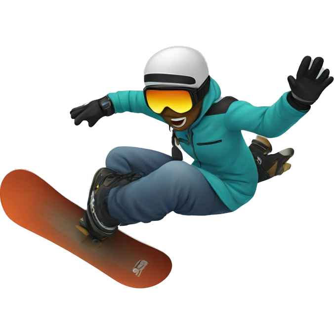 Snowboard Down hil emoji