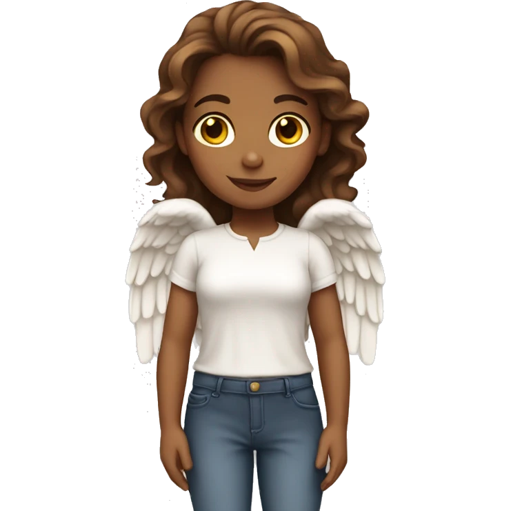 Girl Angel with brown hair emoji