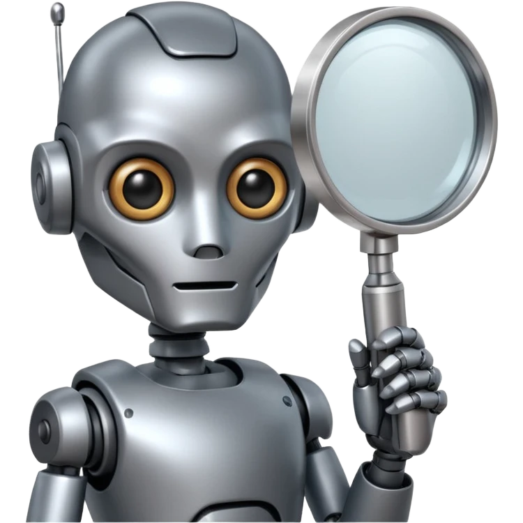 roboter mit einer lupe emoji