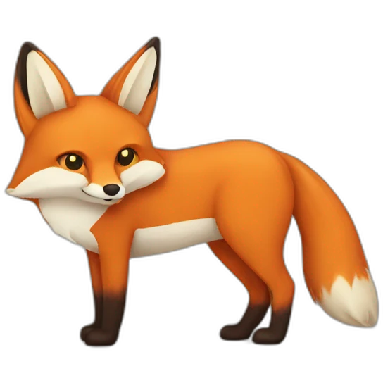 two dimensional fox emoji