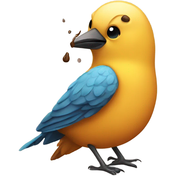 Bird having a poo emoji
