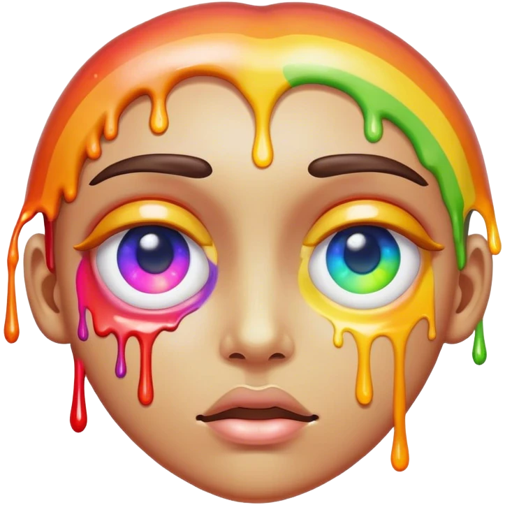 melted  rainbow eye emoji