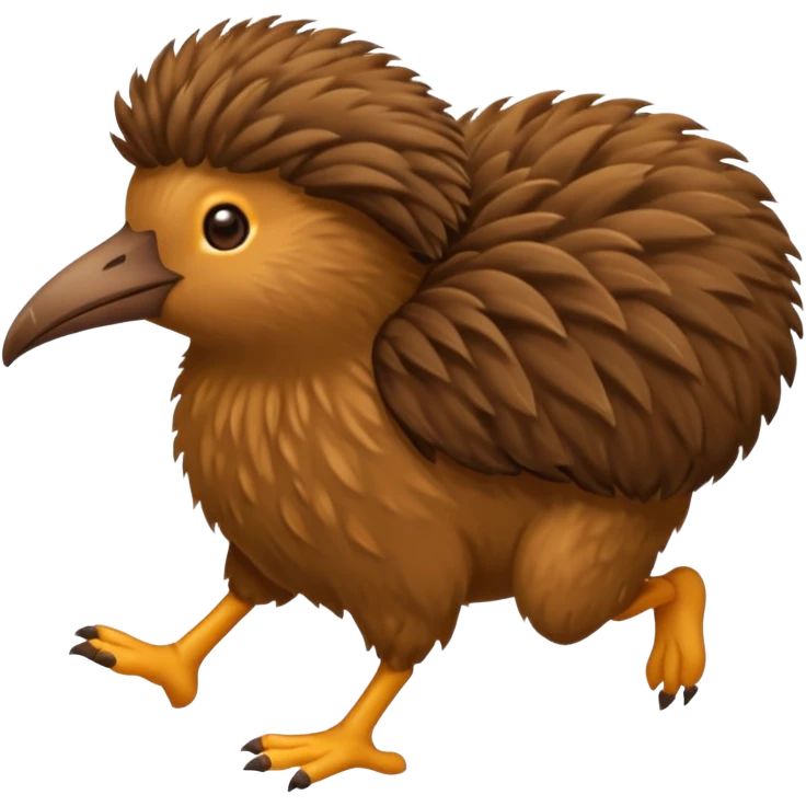 a kiwi bird(it has two legs) running emoji