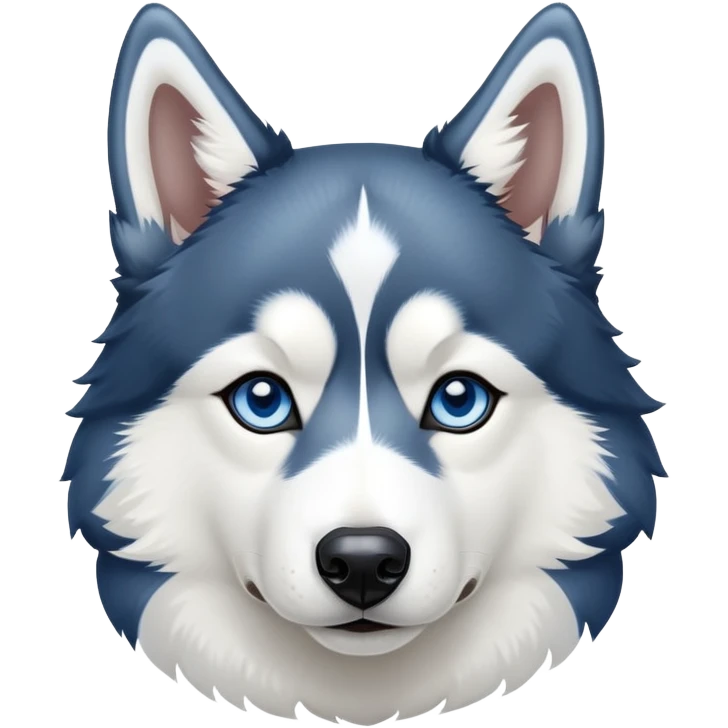 Black and White Husky with one blue eye emoji