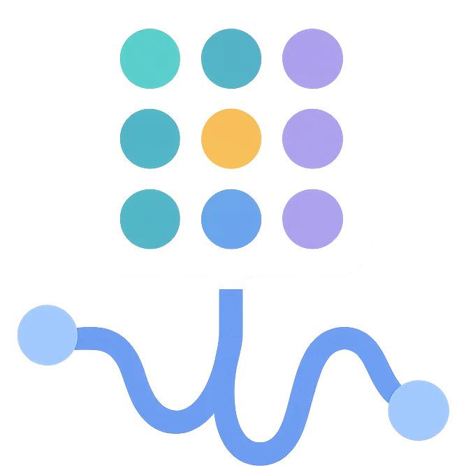 colorful icon for DigitFlow symbolizing data and connectivity emoji