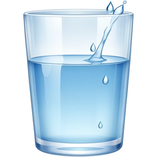 glass of water with water droplets, refreshing and clear emoji